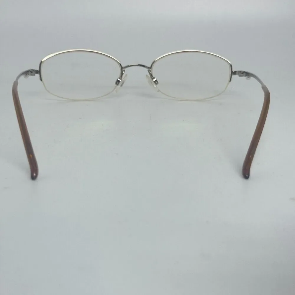 Elle Eyeglasses Frame EL18550 Women's Dark Brown Metal Half Rim 50-19-135 H15674